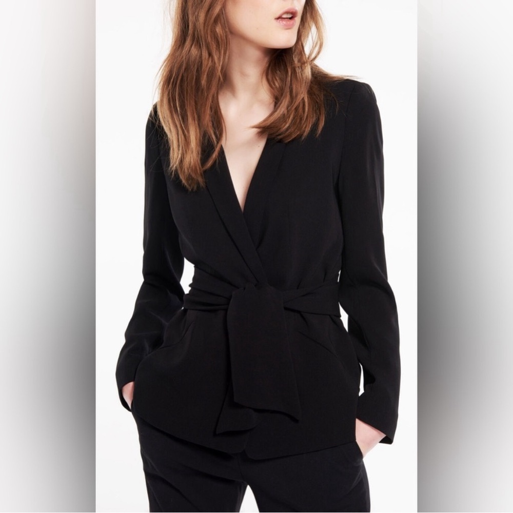 BA&SH Malaga Black Tie Waist Blazer Jacket